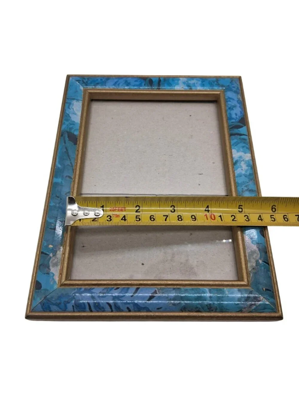 Vintage Blue Swirl Picture Frame With Gold Accents 7